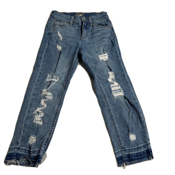 Justice Other - Girls Justice Straight Blue Distressed Ripped Jeans Medium Wash Size 8